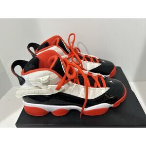 jordan 6 rings(gs) Kids Size 4y Black/white/orange High Top